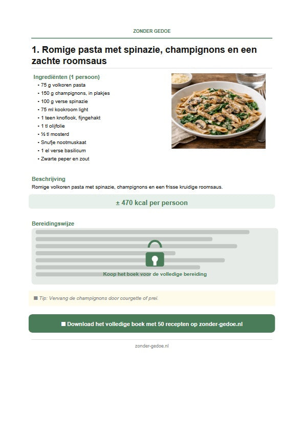 Zonder Gedoe – 50 Caloriearme Recepten